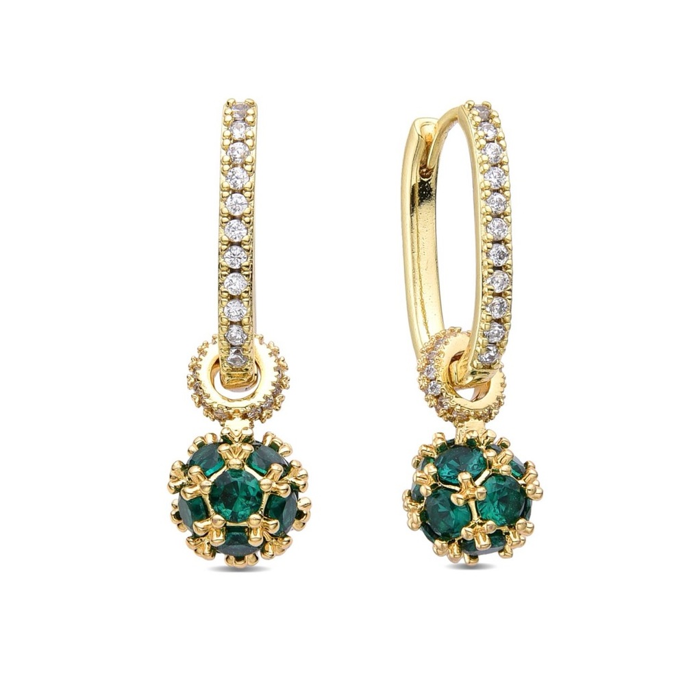 Green Intense Huggies design earrings